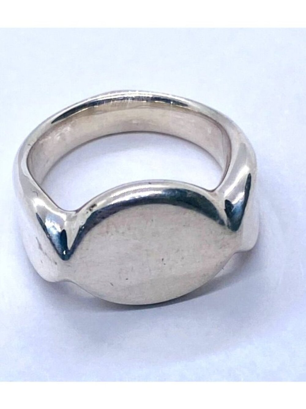 Tiffany & Co Silver Peretti Spain Signet Band Size 6.75 Retired - Picture 4 of 12